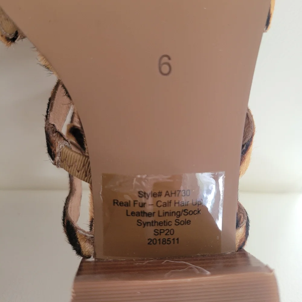 Madewell The Lori Sandal in Leopard Calf Hair Size 6 NEW AH730 - Picture 13 of 15